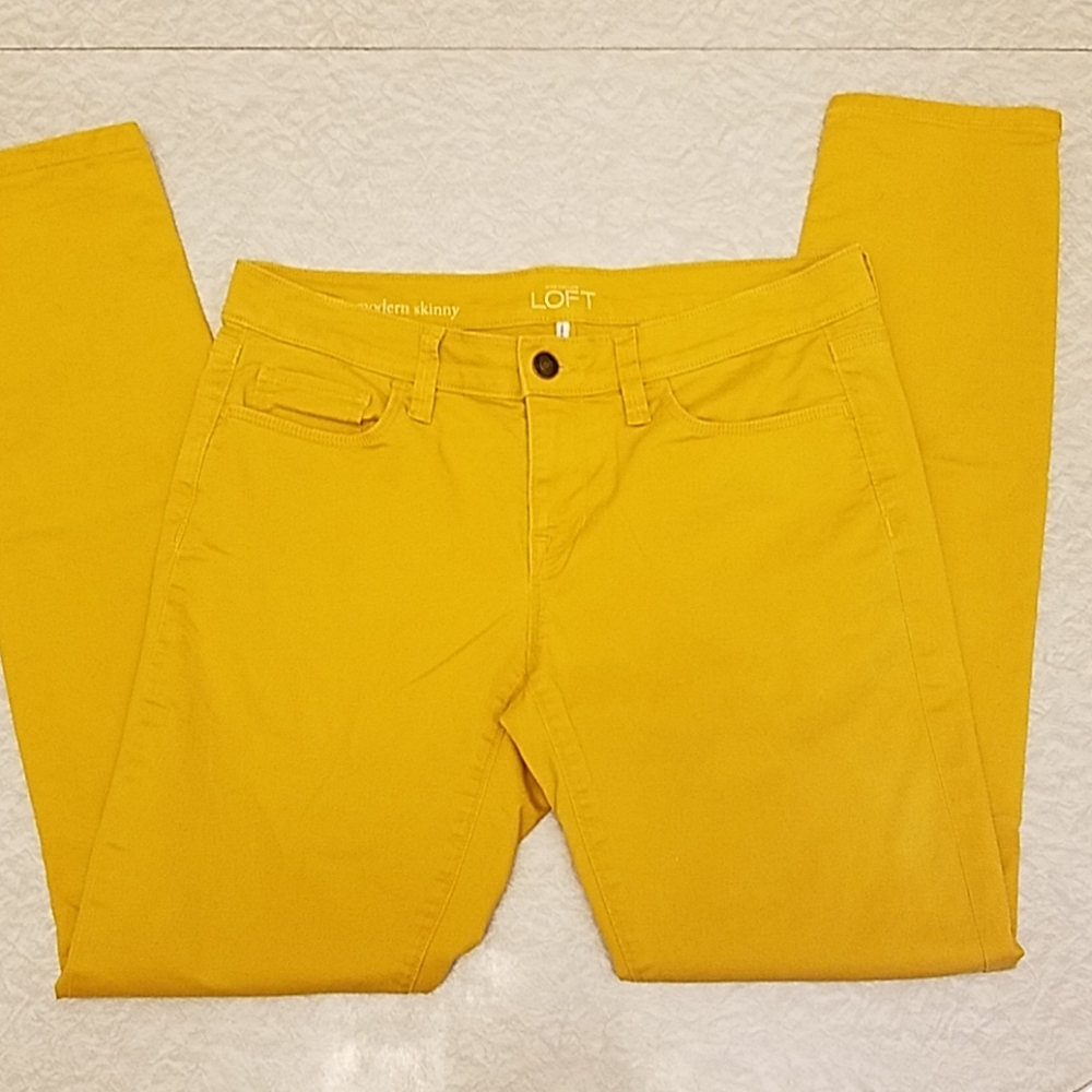 Ann Taylor LOFT,  ankle length, mustard colorjeans
